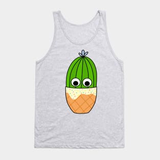 Cute Cactus Design #222: Cactus In Waffle Cone Pot Tank Top